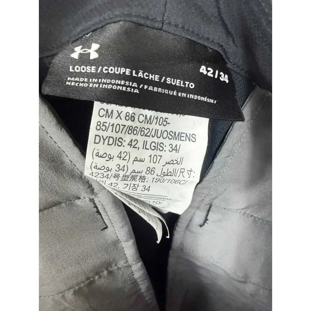 Under Armour Golf Straight Leg Pants Mens Size 42x34 Gray Loose Fit NEW